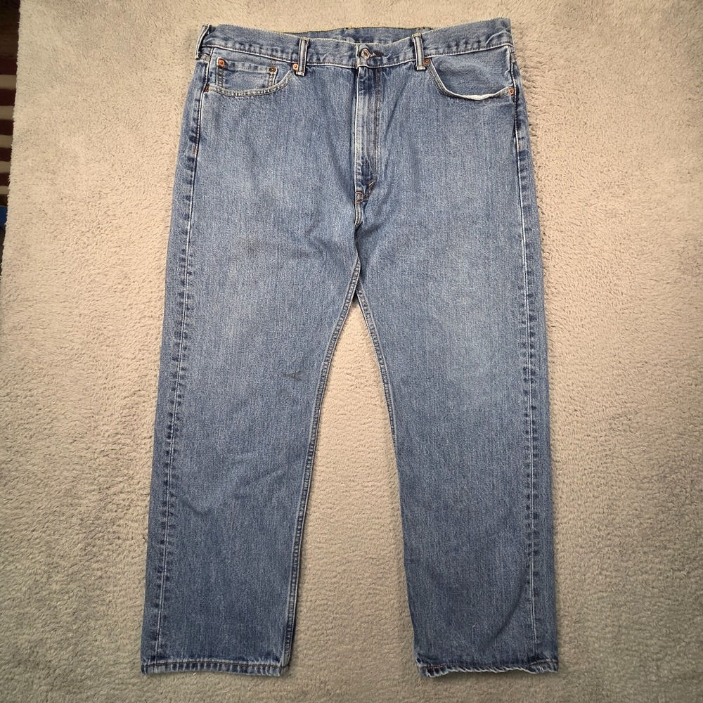 Levis 505 Jeans Mens 42x30 Denim‎ Regular Fit Straight Leg heritage Light Wash